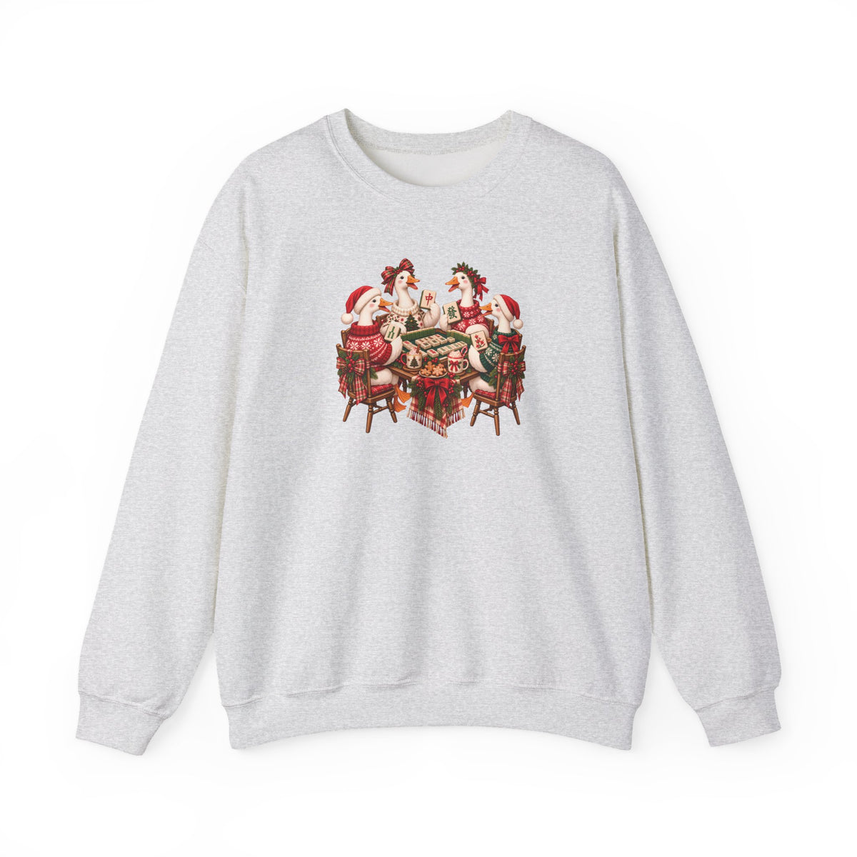 Silly Goose Christmas Mahjong Gildan Sweatshirt — Funny Holiday Mahjong Gift