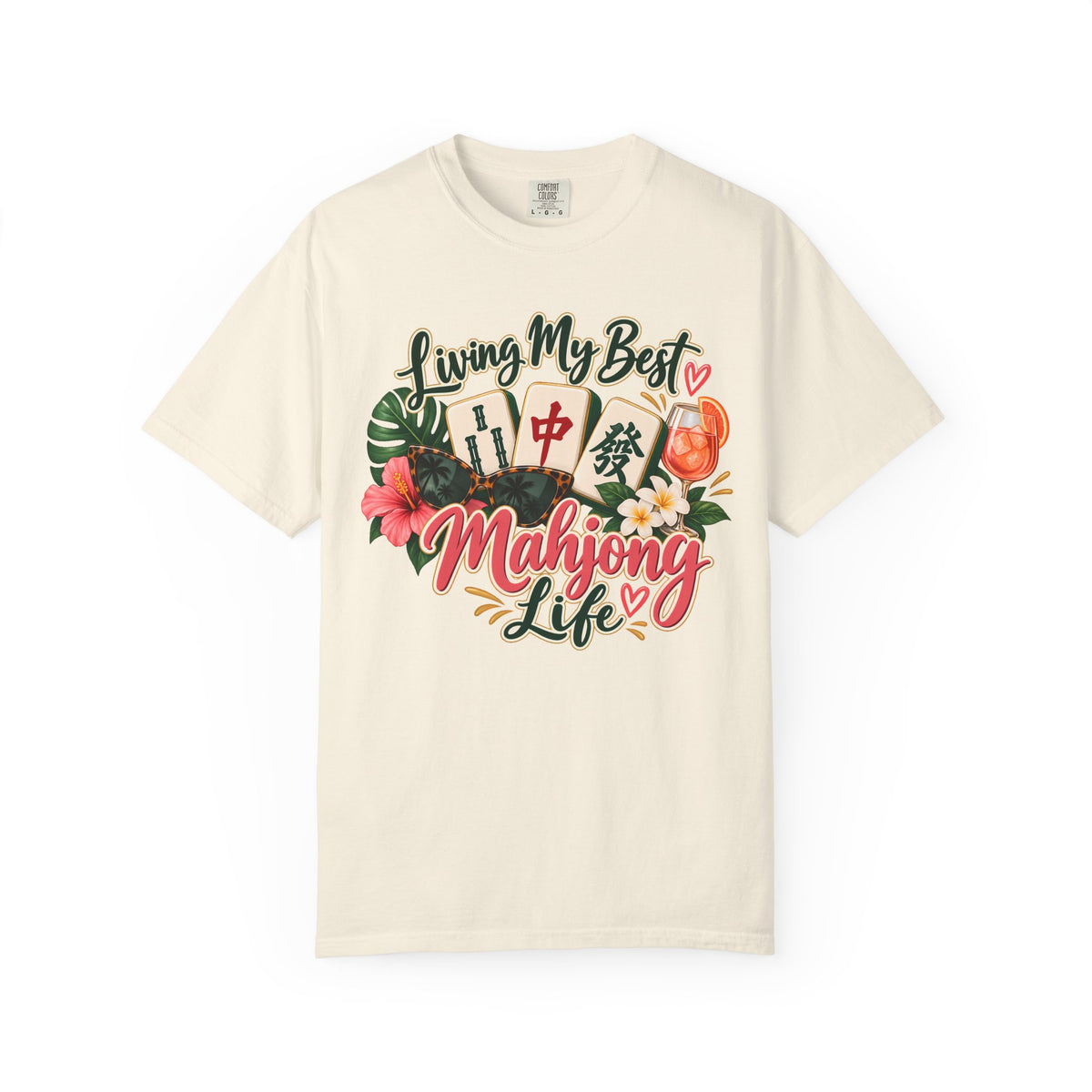 Living My Best Mahjong Life Comfort Colors T-Shirt — Funny Mahjong Gift