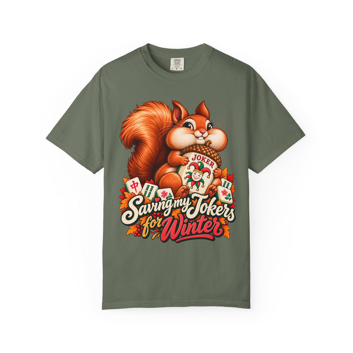 Saving My Jokers for Winter Squirrel Mahjong Comfort Colors T-Shirt — Mahjong Gift