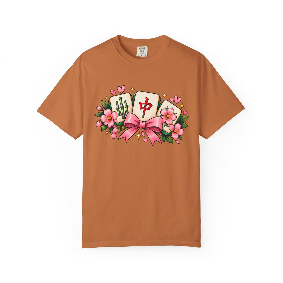 Coquette Mahjong Bow Comfort Colors T-Shirt — Mahjong Gift for Her