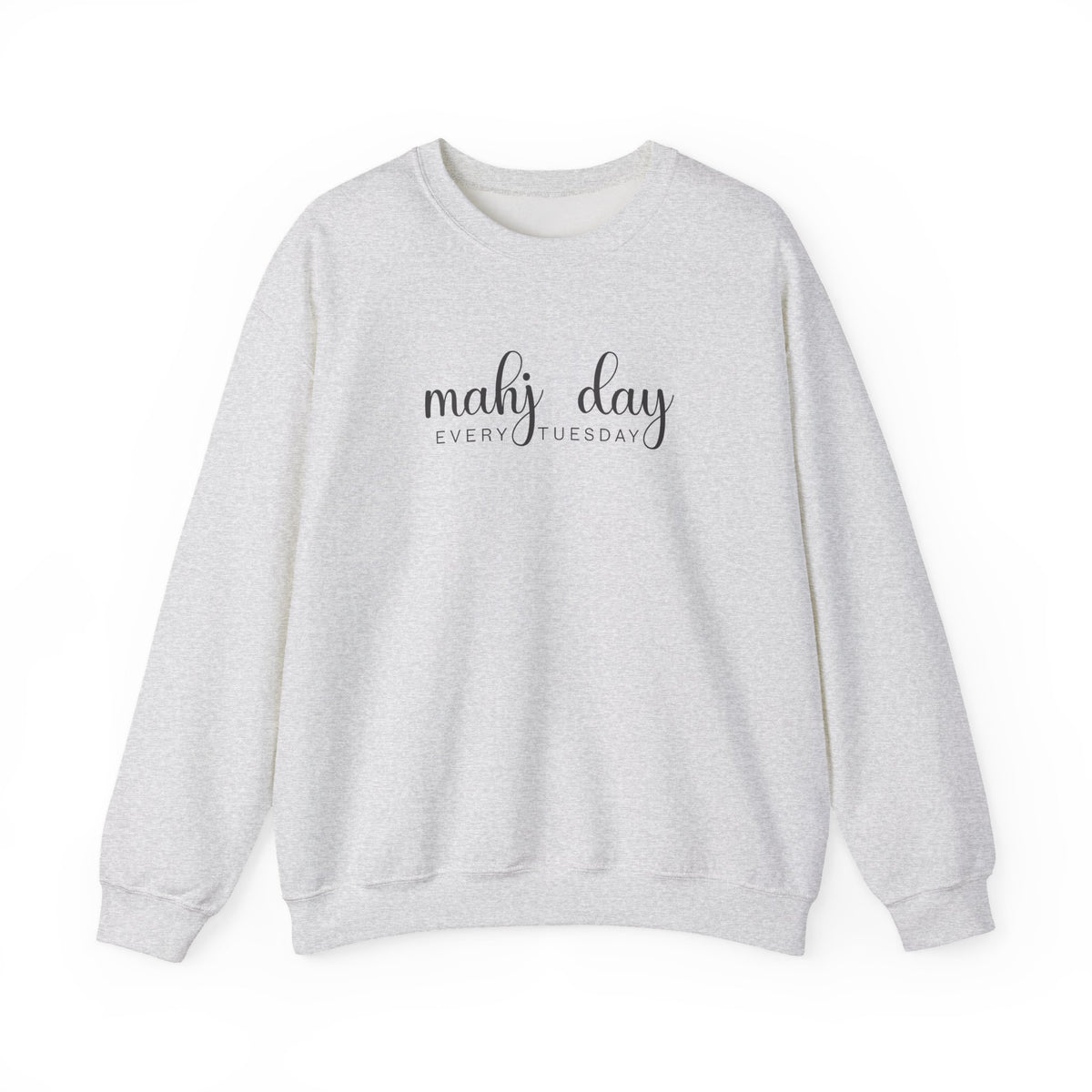 Mahj Day Every Tuesday Gildan Sweatshirt — Minimalist Mahjong Club Gift