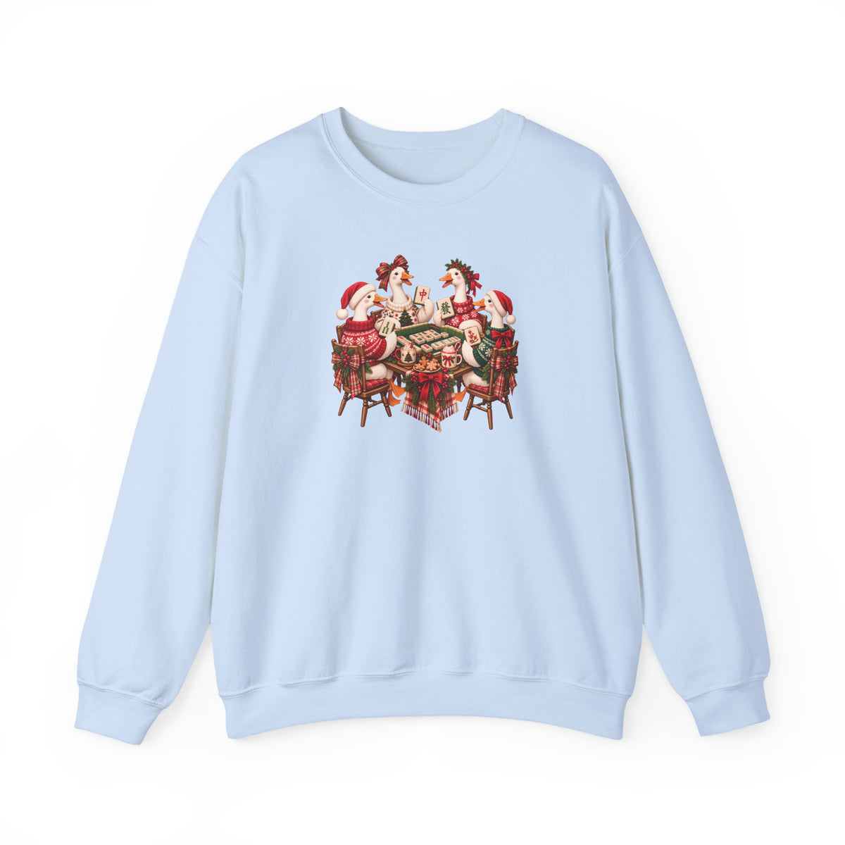 Silly Goose Christmas Mahjong Gildan Sweatshirt — Funny Holiday Mahjong Gift
