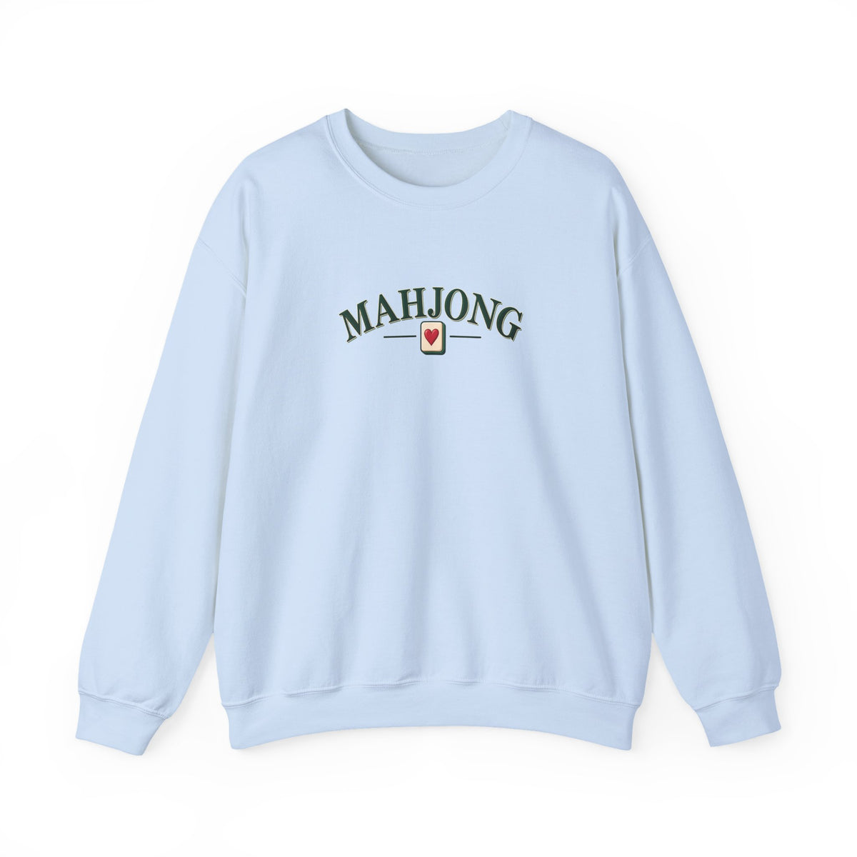 Vintage Mahjong Hoodie | Retro Arched Text Sweatshirt with Heart Tile Design | Mahjong Lover Gift