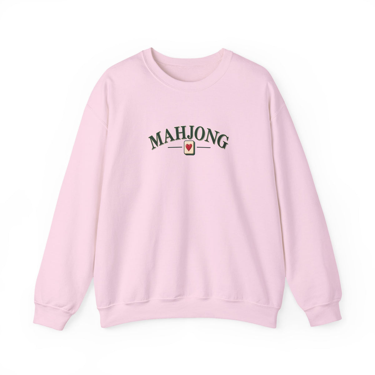 Vintage Mahjong Hoodie | Retro Arched Text Sweatshirt with Heart Tile Design | Mahjong Lover Gift