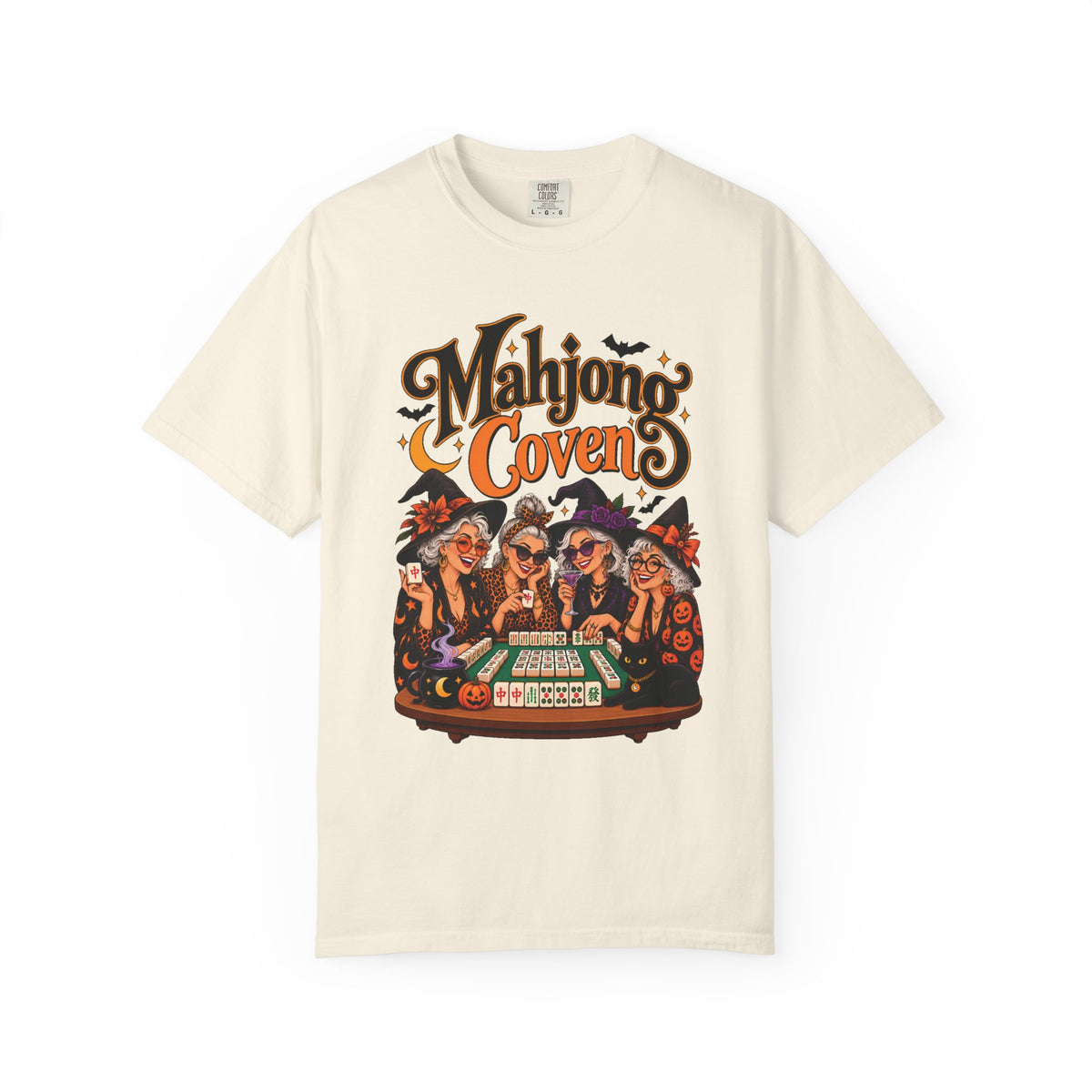 Mahjong Coven Halloween Witch Comfort Colors T-Shirt — Funny Mahjong Gift
