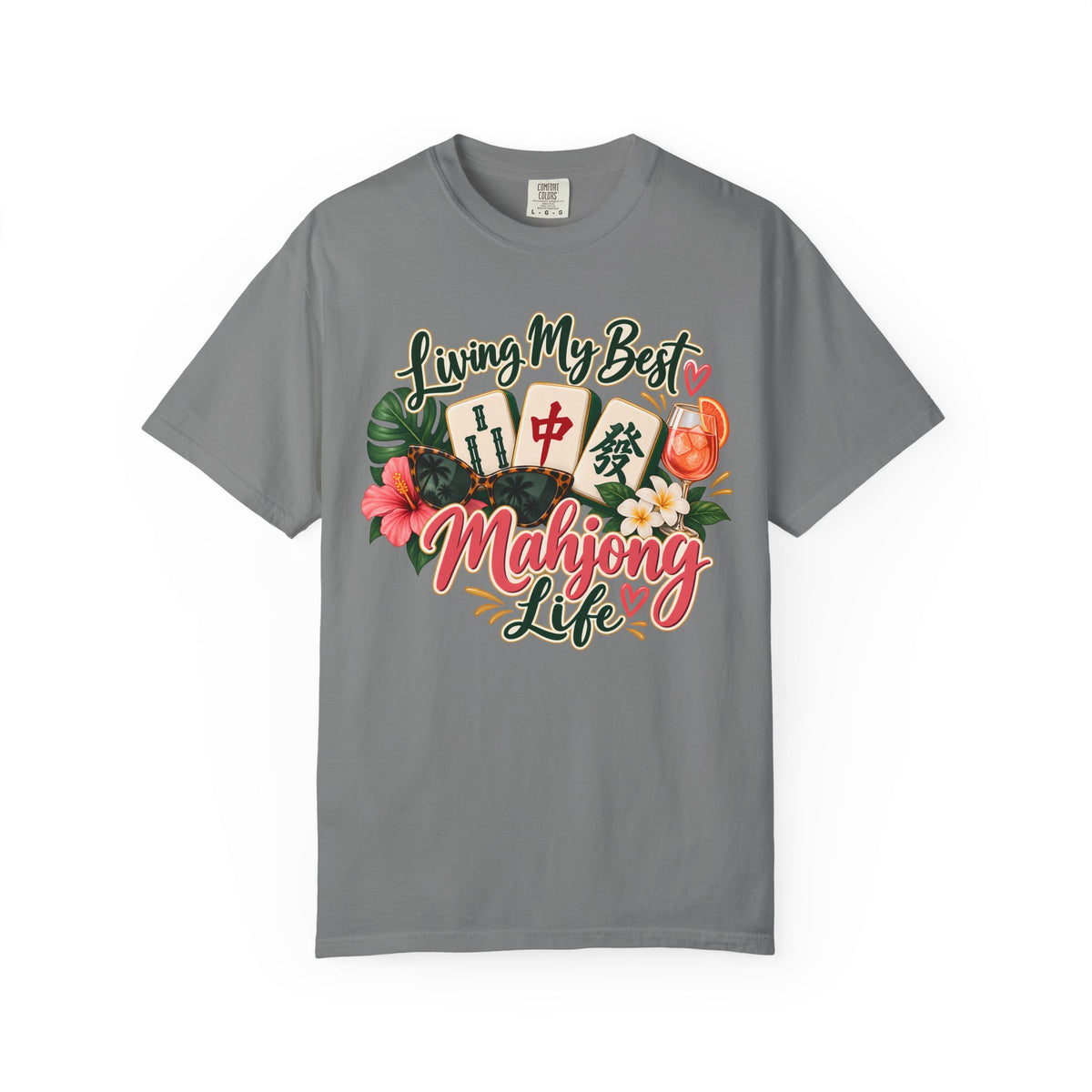 Living My Best Mahjong Life Comfort Colors T-Shirt — Funny Mahjong Gift