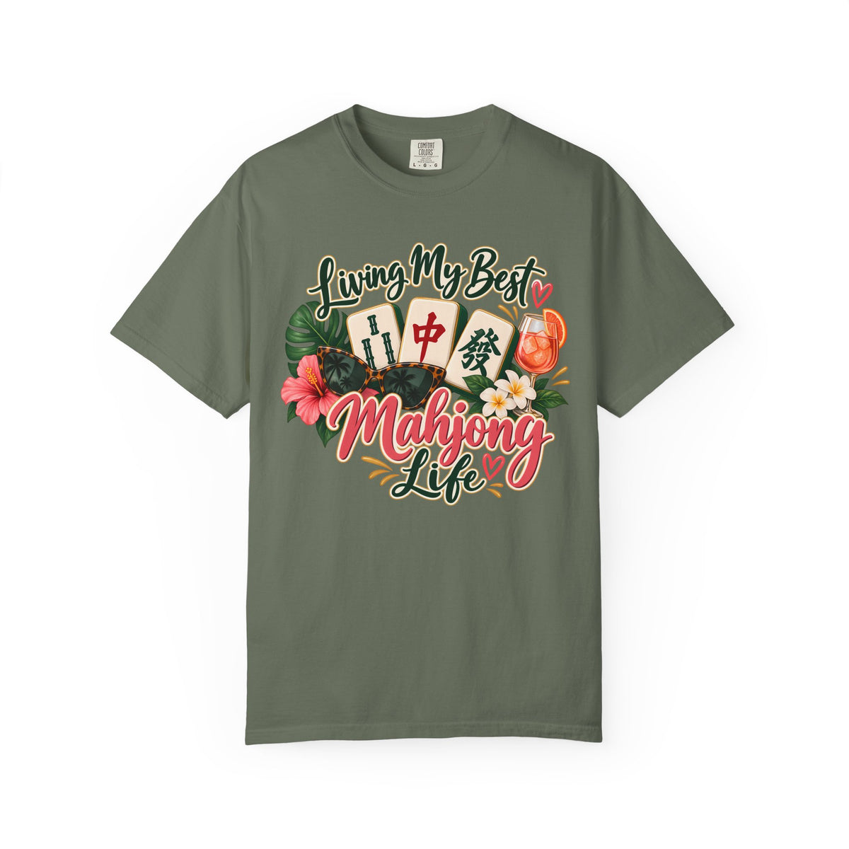 Living My Best Mahjong Life Comfort Colors T-Shirt — Funny Mahjong Gift