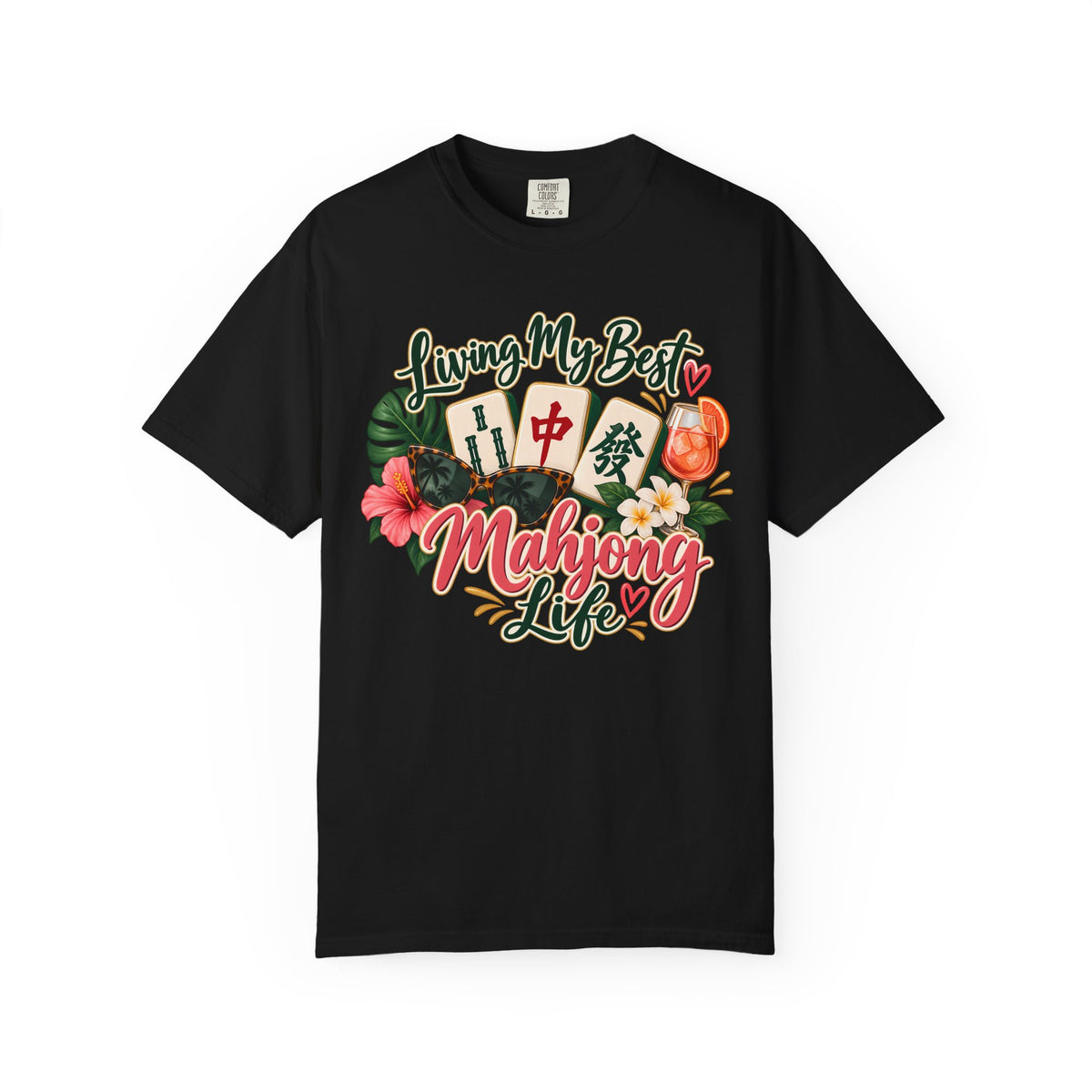 Living My Best Mahjong Life Comfort Colors T-Shirt — Funny Mahjong Gift