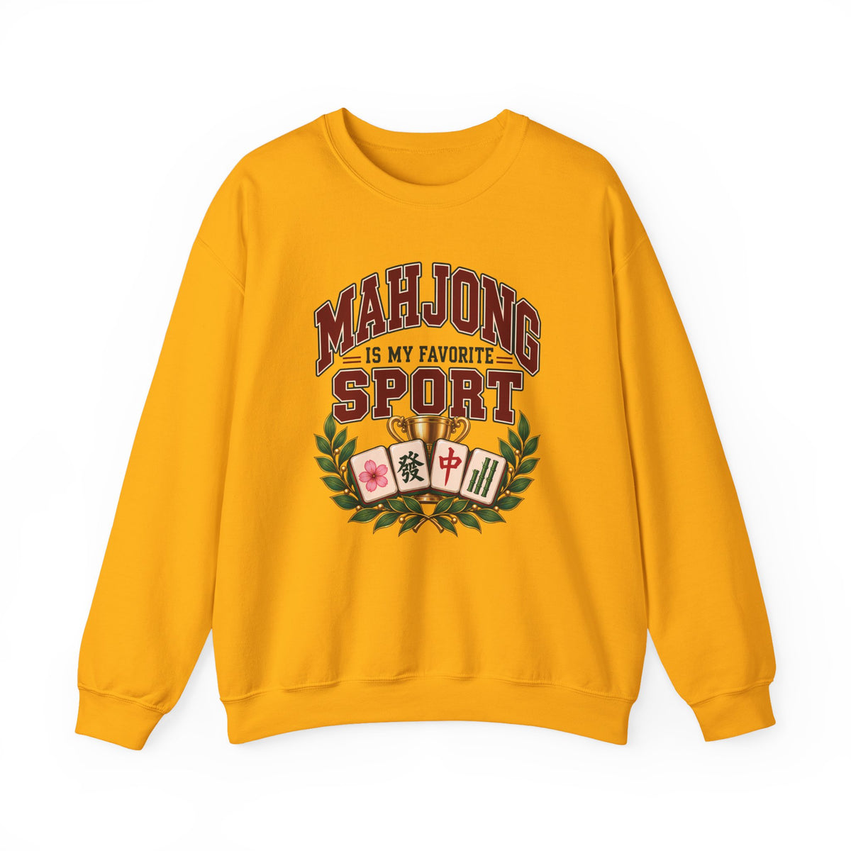 Mahjong Is My Favorite Sport Varsity Gildan Sweatshirt — Funny Mahjong Gift