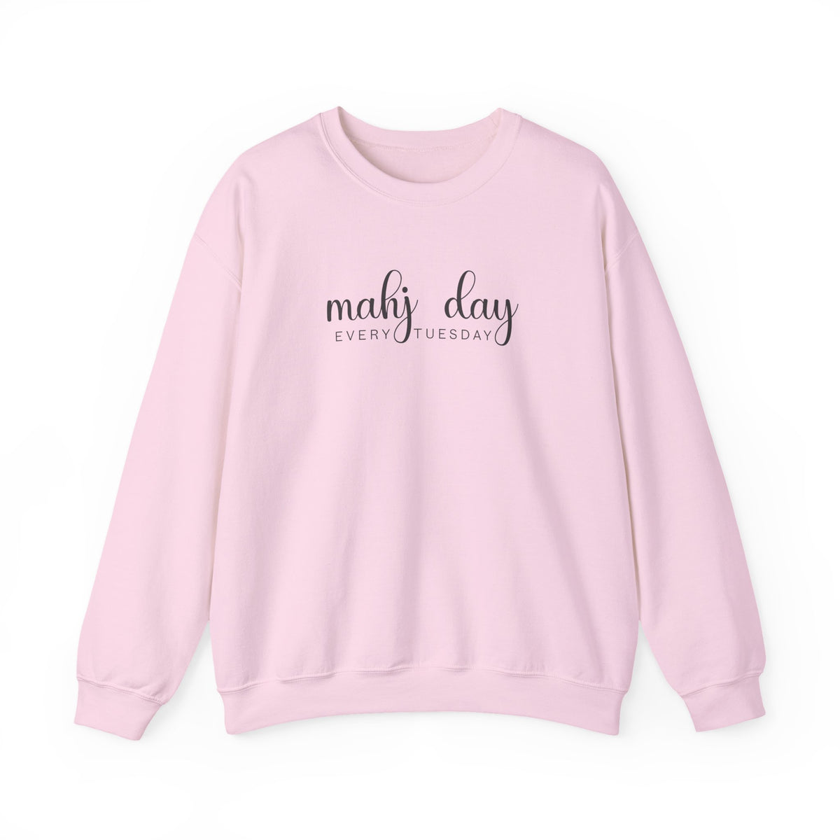 Mahj Day Every Tuesday Gildan Sweatshirt — Minimalist Mahjong Club Gift