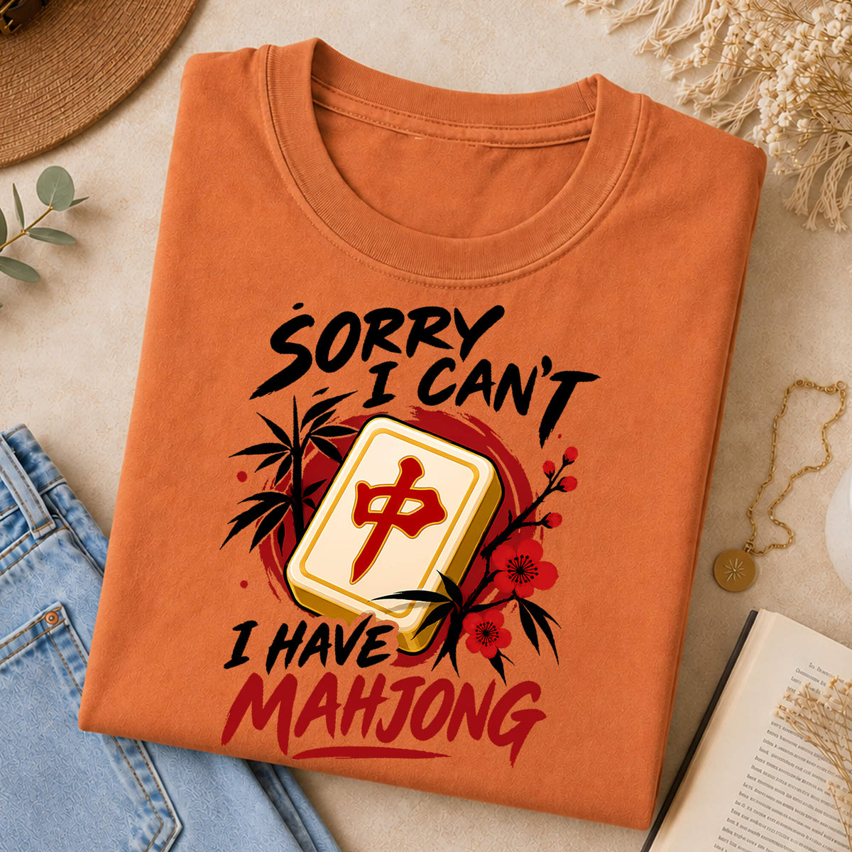 Sorry I Can't I Have Mahjong Comfort Colors T-Shirt — Funny Mahjong Gift