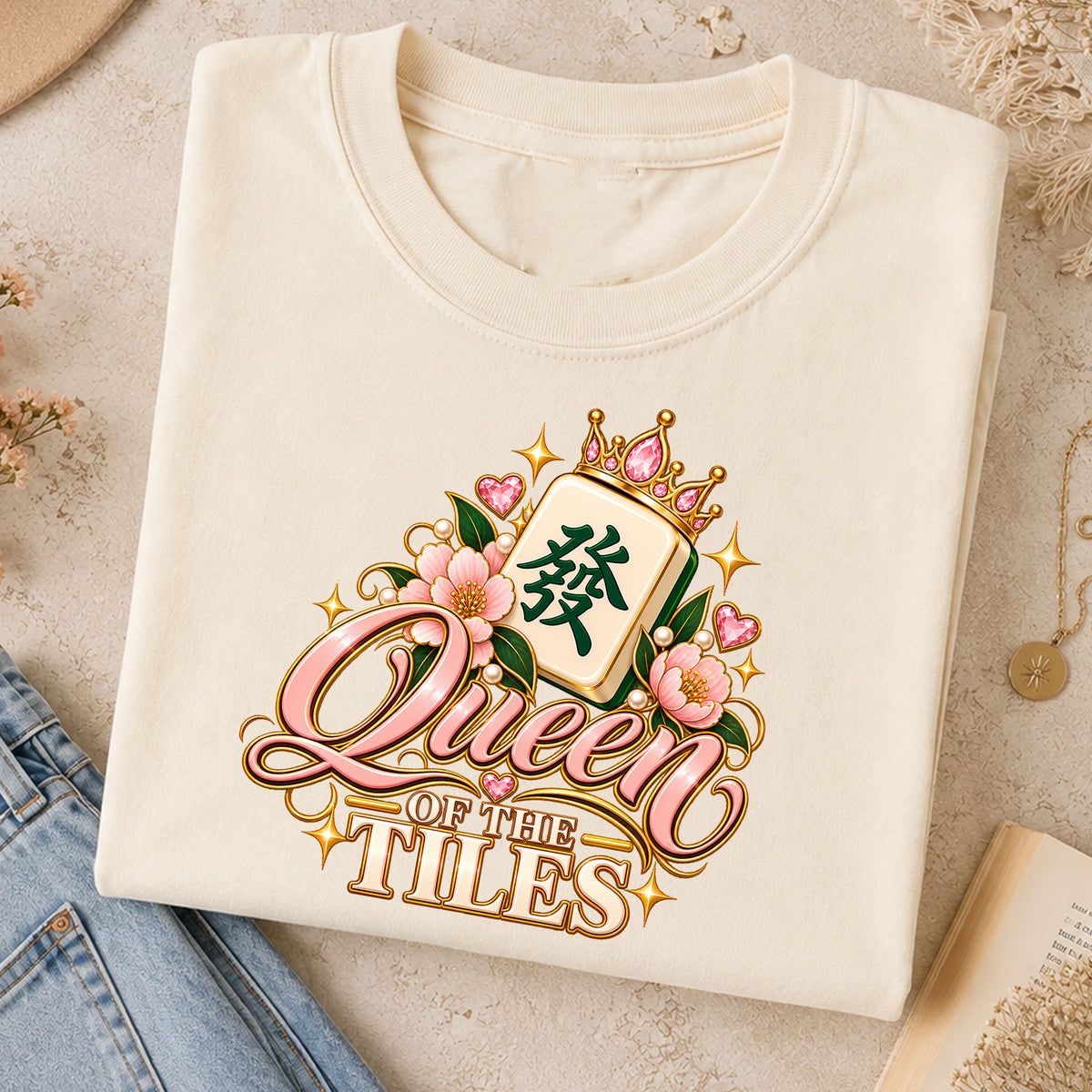 Queen of the Tiles Mahjong Comfort Colors T-Shirt — Mahjong Queen Gift