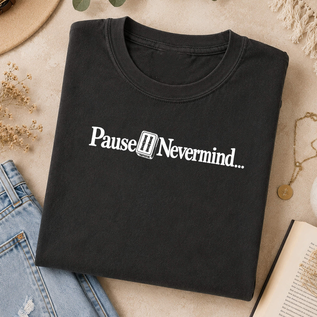 Pause Nevermind Mahjong Comfort Colors T-Shirt — Funny Mahjong Gift