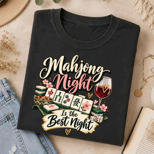 Mahjong Night Is the Best Night Comfort Colors T-Shirt — Mahjong Gift