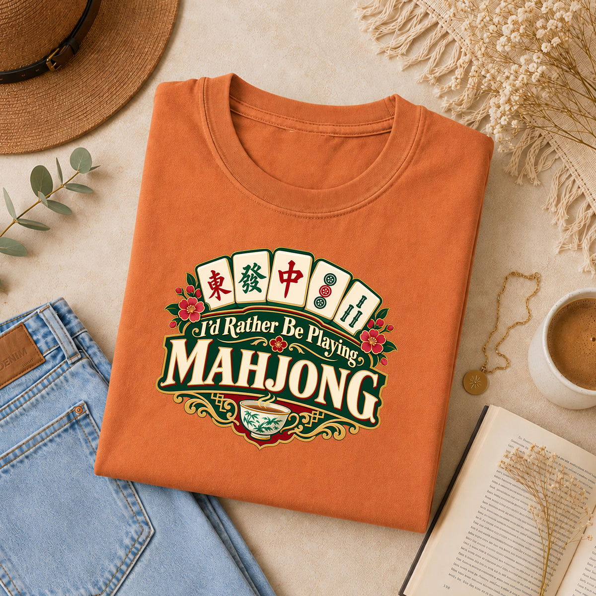 I'd Rather Be Playing Mahjong Comfort Colors T-Shirt — Mahjong Gift