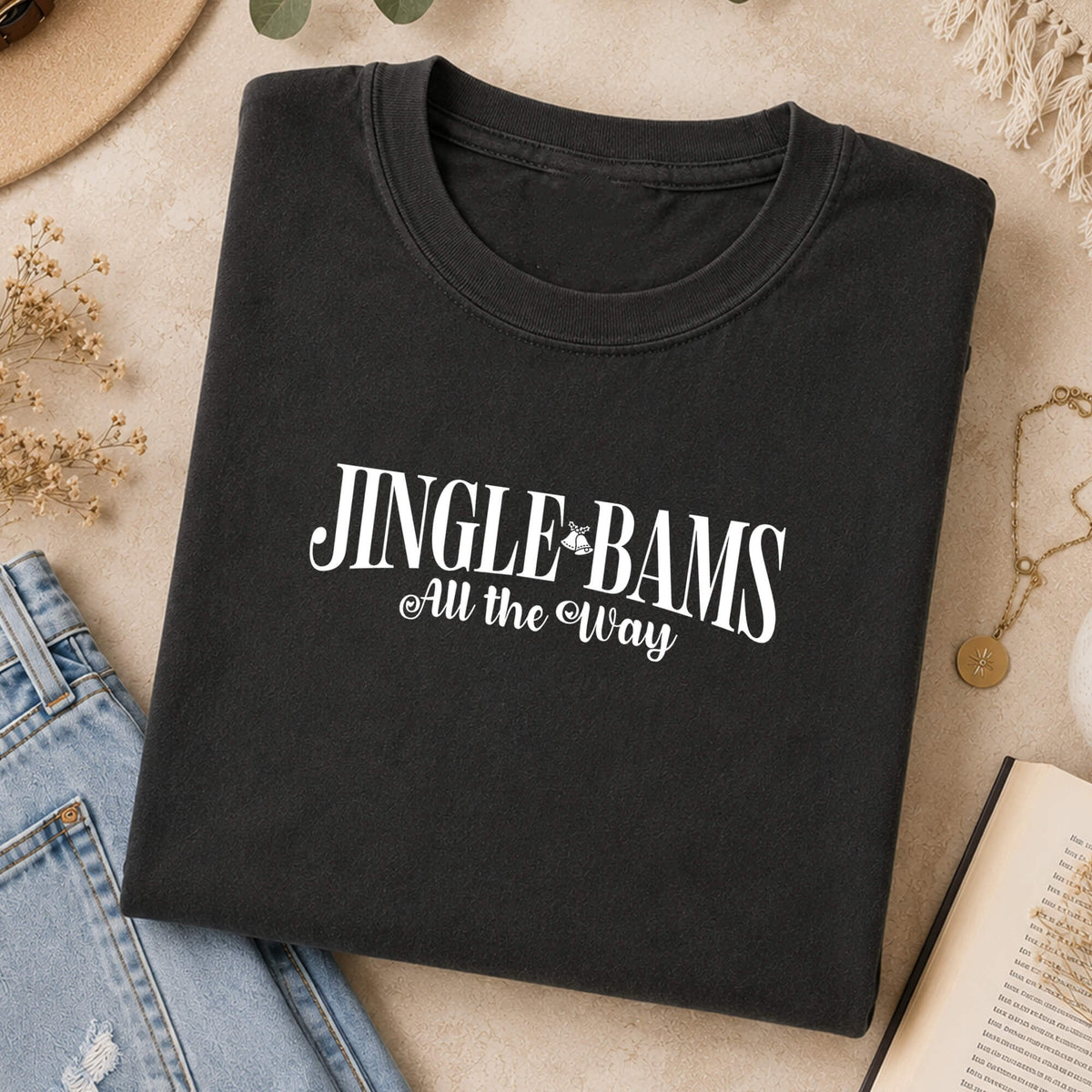 Jingle Bams All the Way Comfort Colors T-Shirt — Funny Christmas Mahjong Gift