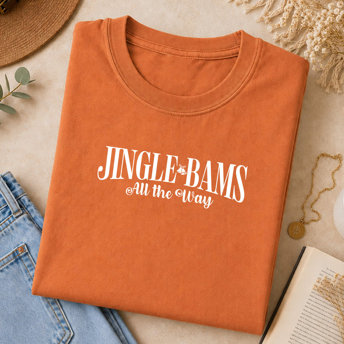 Jingle Bams All the Way Comfort Colors T-Shirt — Funny Christmas Mahjong Gift