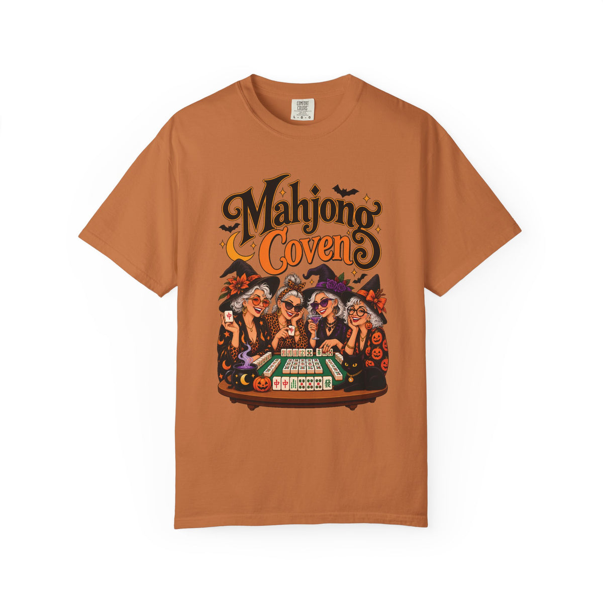 Mahjong Coven Halloween Witch Comfort Colors T-Shirt — Funny Mahjong Gift