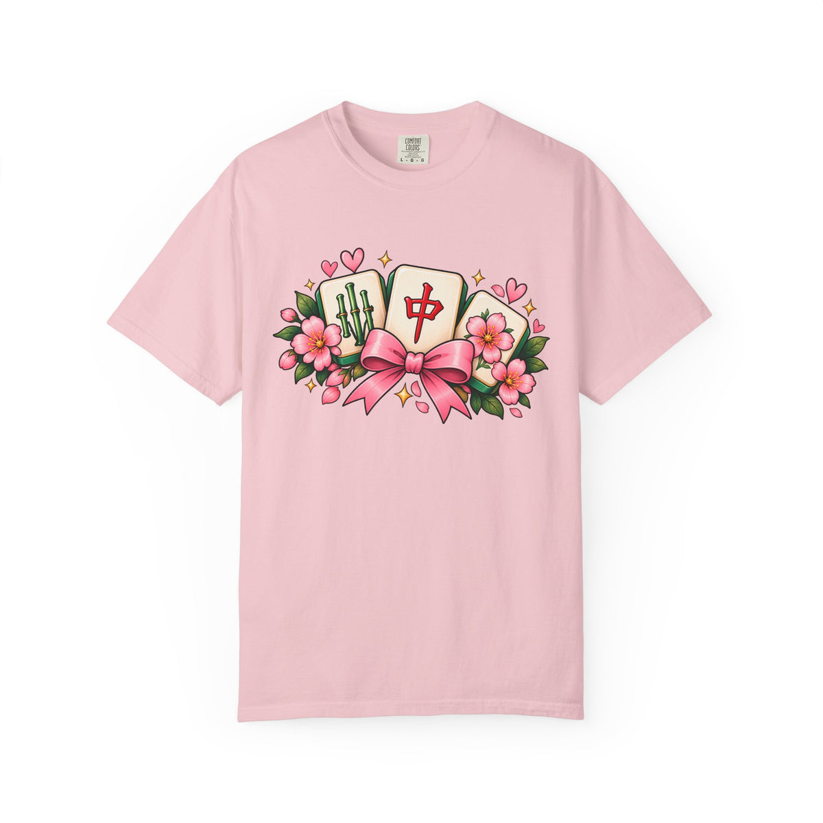 Coquette Mahjong Bow Comfort Colors T-Shirt — Mahjong Gift for Her
