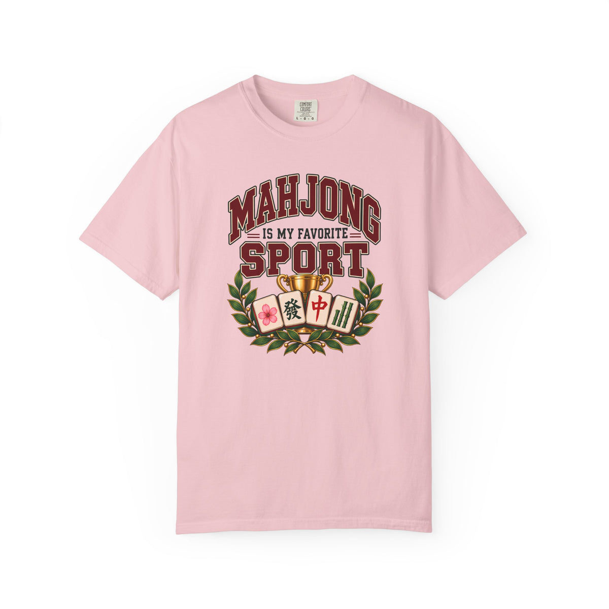 Mahjong Is My Favorite Sport Varsity Comfort Colors T-Shirt — Funny Mahjong Gift