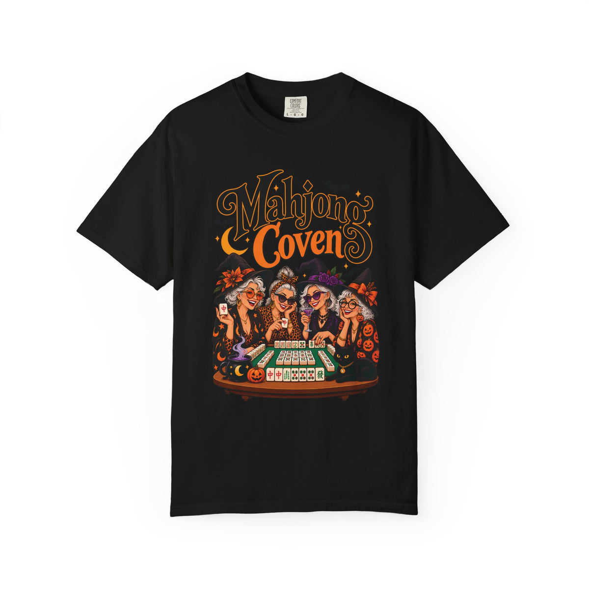 Mahjong Coven Halloween Witch Comfort Colors T-Shirt — Funny Mahjong Gift