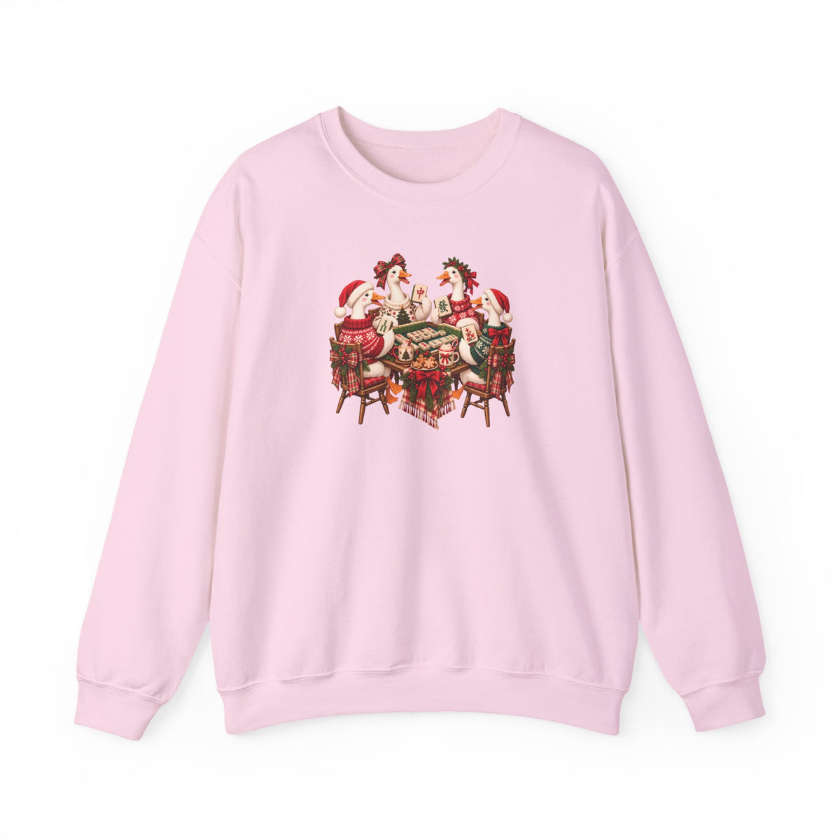 Silly Goose Christmas Mahjong Gildan Sweatshirt — Funny Holiday Mahjong Gift