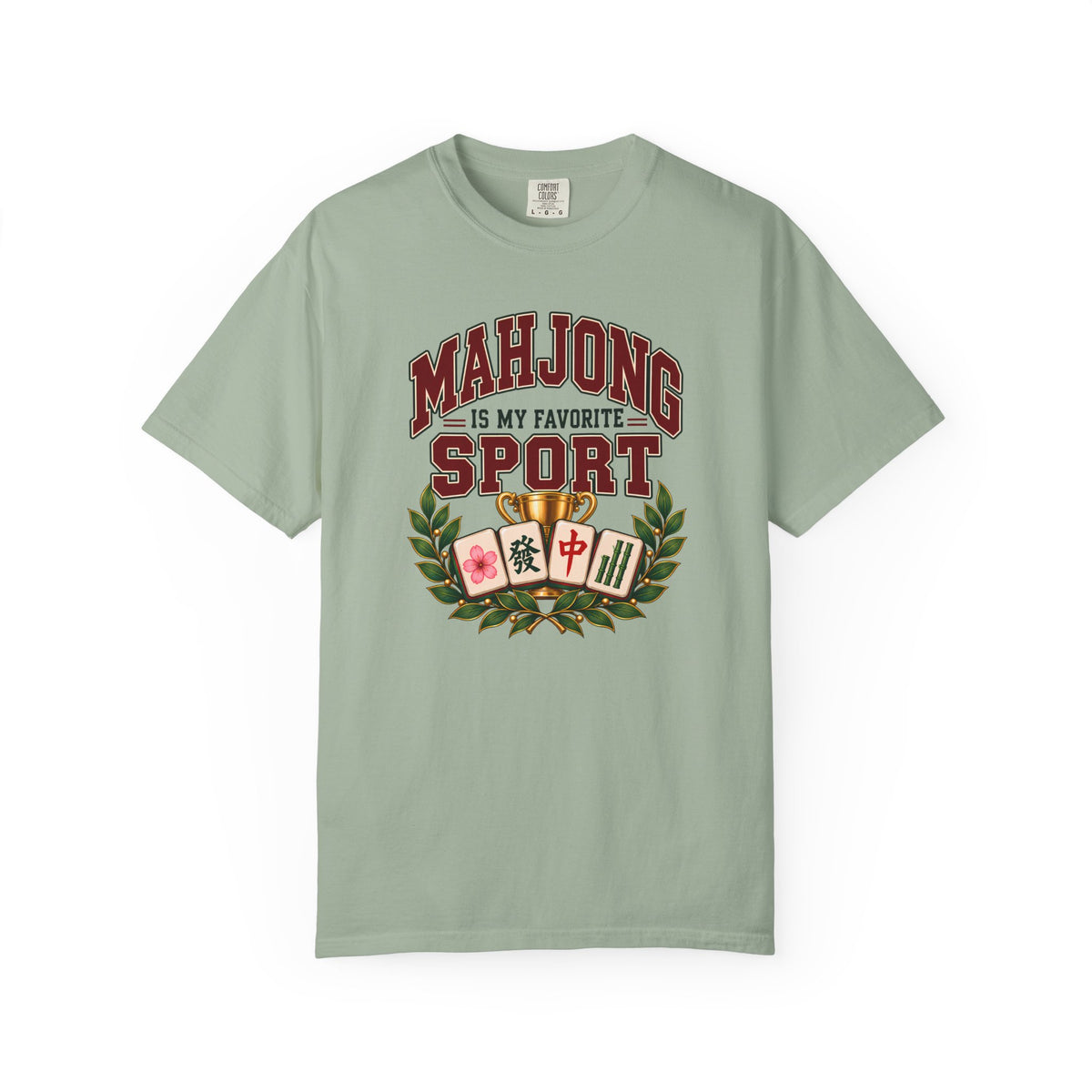 Mahjong Is My Favorite Sport Varsity Comfort Colors T-Shirt — Funny Mahjong Gift