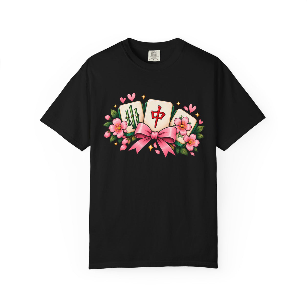 Coquette Mahjong Bow Comfort Colors T-Shirt — Mahjong Gift for Her