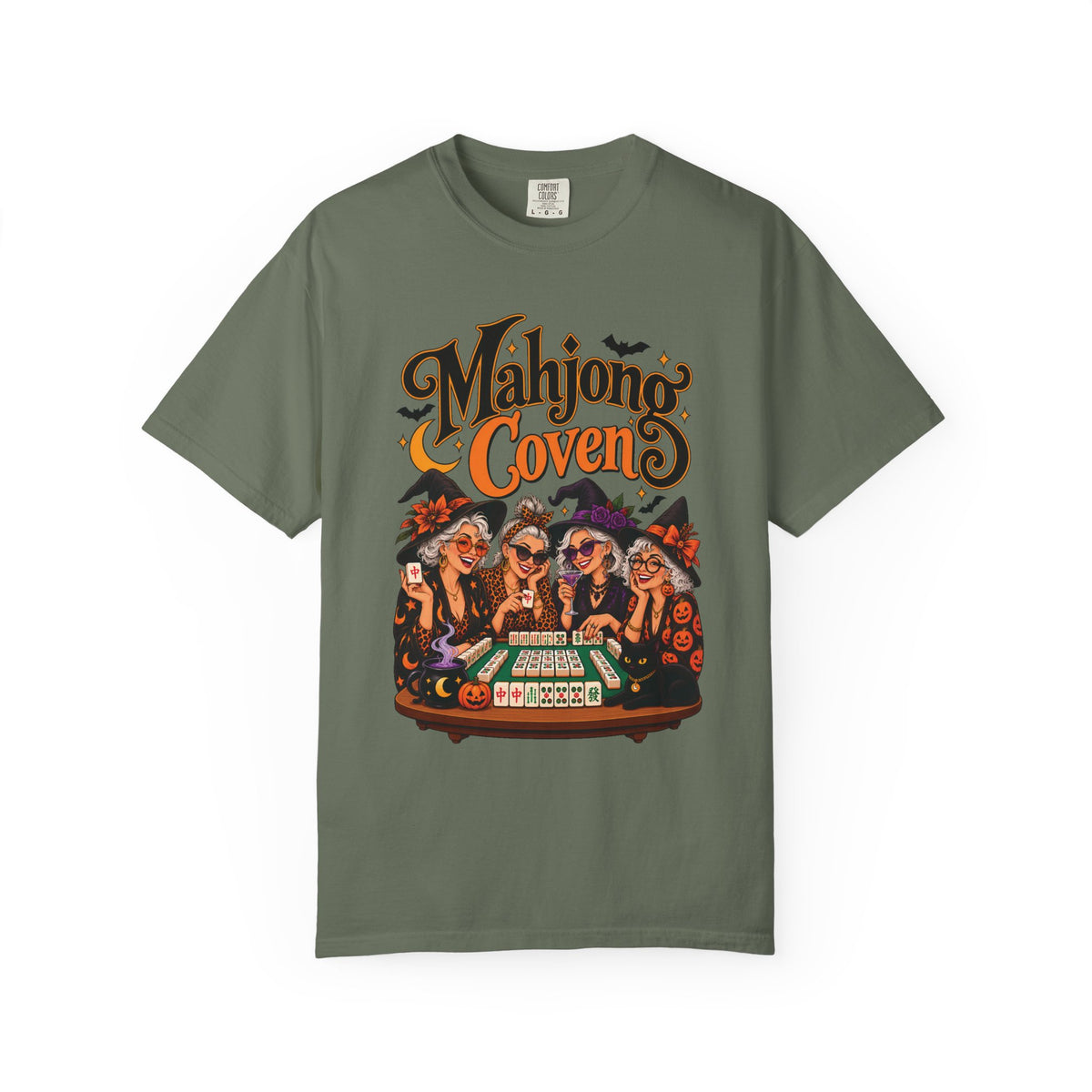 Mahjong Coven Halloween Witch Comfort Colors T-Shirt — Funny Mahjong Gift