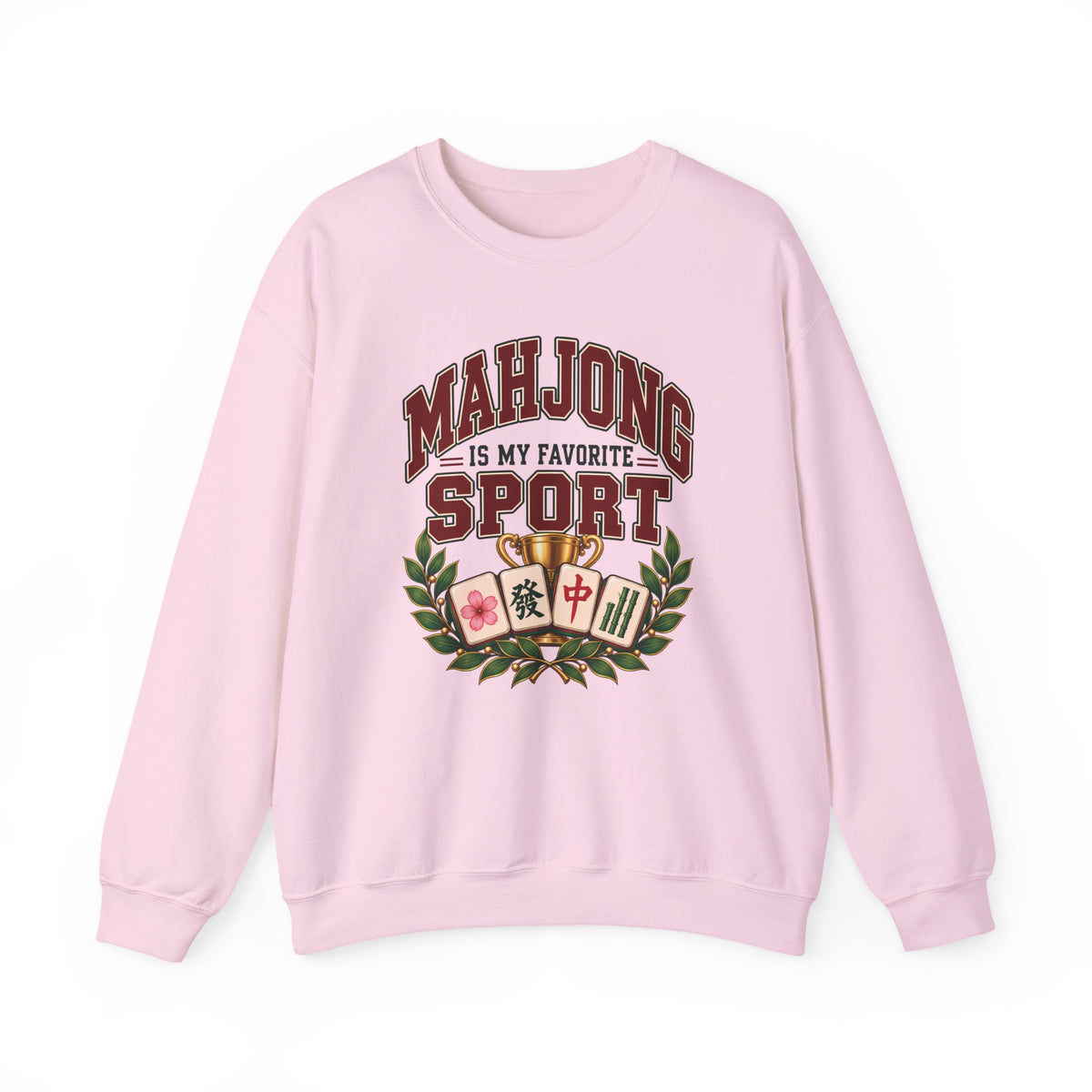 Mahjong Is My Favorite Sport Varsity Gildan Sweatshirt — Funny Mahjong Gift