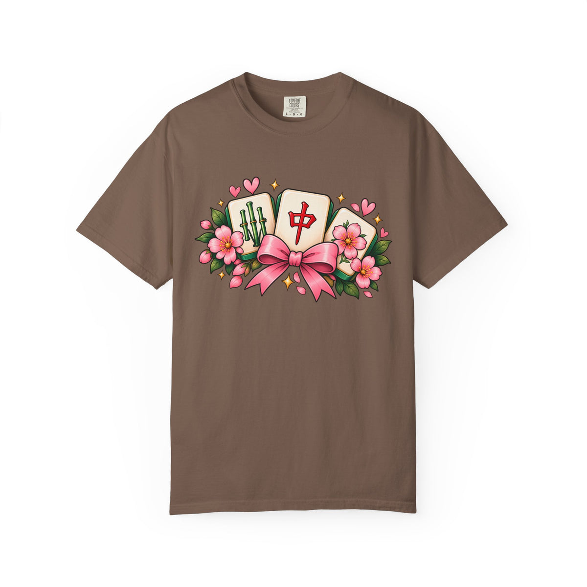 Coquette Mahjong Bow Comfort Colors T-Shirt — Mahjong Gift for Her