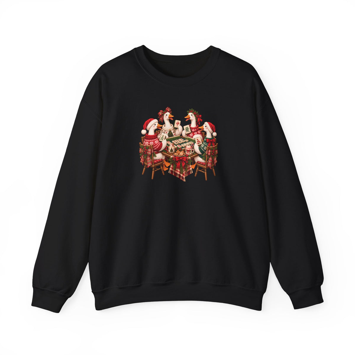 Silly Goose Christmas Mahjong Gildan Sweatshirt — Funny Holiday Mahjong Gift